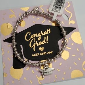 Alex and Ani Graduation Cap 🎓 2021 Silver Stretch